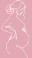 Illustration trait fin d'une silhouette de femme enceinte, identité visuelle sophrologue pour femmes enceintes, Var