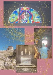 Vitrail et basilique de la Sainte-Baume, lieu de pèlerinage de Marie-Madeleine dans le Var